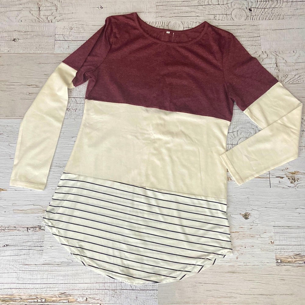 Long Sleeve Colorblock Tunic